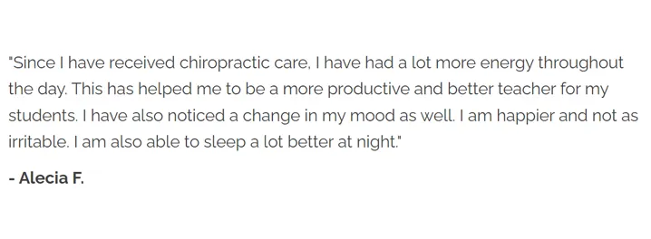 Chiropractic Grand Rapids MI Testimonial Alecia LP Chiropractic Grand Rapids MI Testimonial Alecia LP